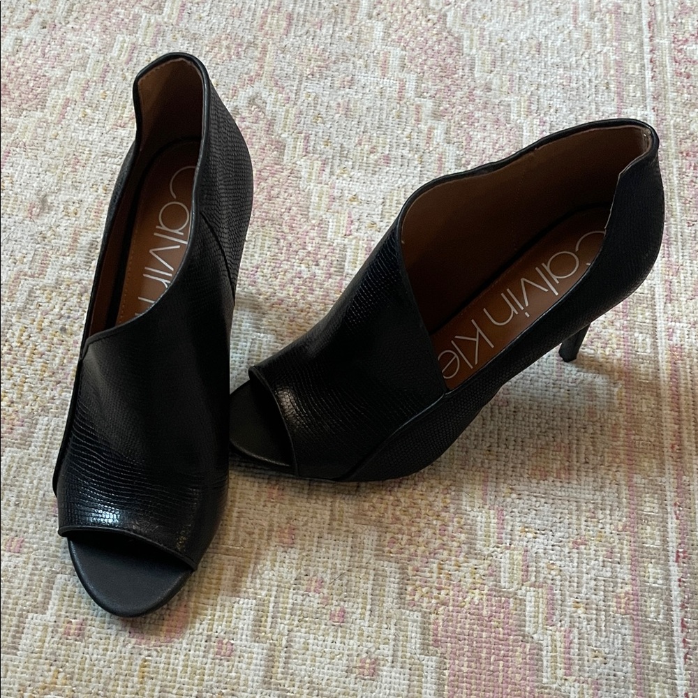 Calvin Klein Black Open-Toe Heels